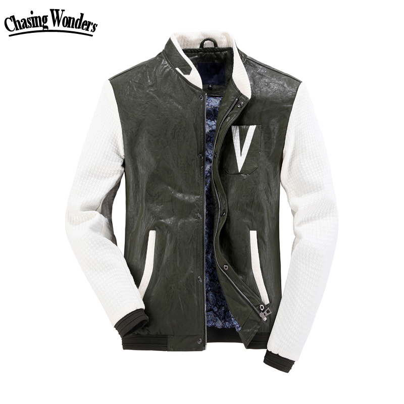 Fall-PU Bomber Letterman Jacket Men Coat Windbreaker College Baseball Veste Homme Manteau Abrigo Chaqueta Hombre Ceket Heren Jassen