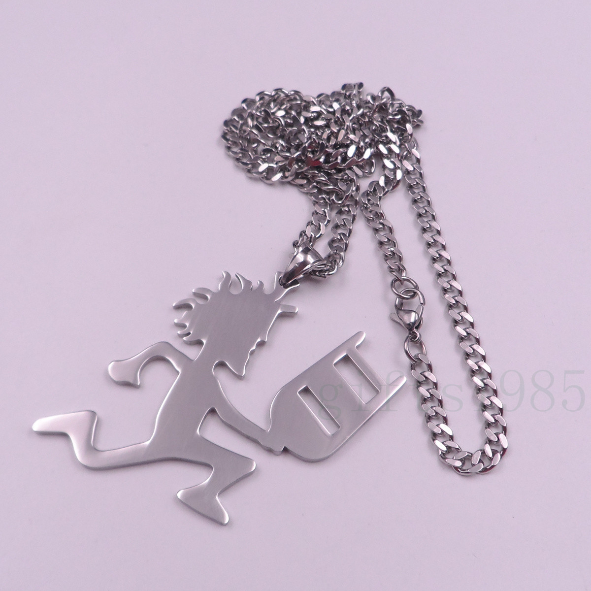 Best Selling silver ICP Jewelry Fashion Stainless Steel Hatchetman Mens Juggalette Pendant with 5mm 24 inch NK Curb chain Necklace