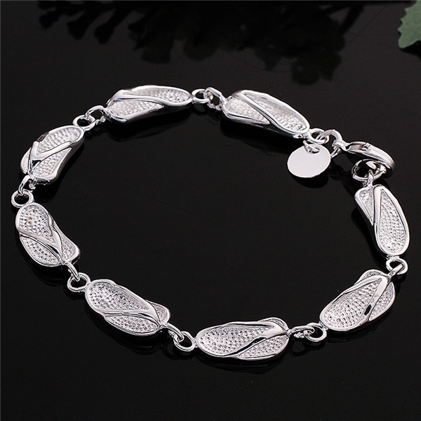 Hot sale best gift 925 silver Full slippers Bracelet DFMCH155,brand new fashion 925 sterling silver plated Chain link bracelets