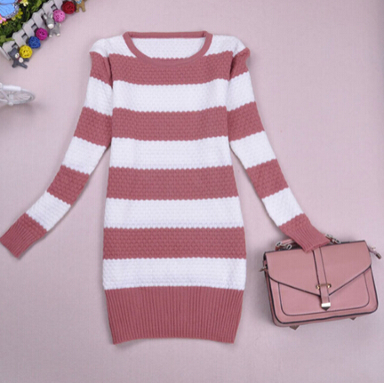 Casual Sweater Women Pullovers Tops Winter Fall 8 Colors Striped Patchwork Women Sweaters Fashion Women Clothing