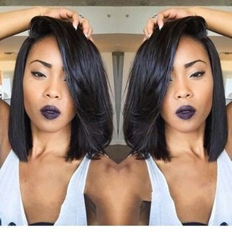 Bella Hair Glueless Wigs Bob Cut Wigs Frontal Human Hair Bob Full Lace Wig For Black Women Full Cuticle Short Bob Lace Wigs Free Shipping Nautral Hair