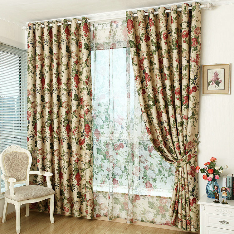 Window Curtain For Kitchen/ Living Room Blackout Curtain + Tulle Floral Rustic Furnishing Customized Ready Made Shades от DHgate WW