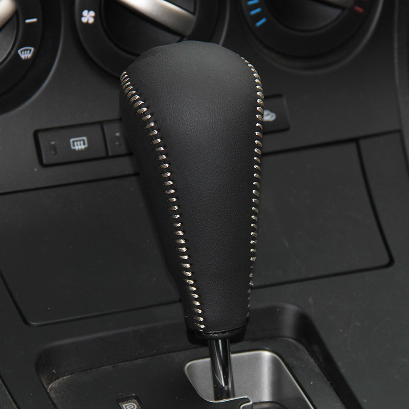 For Mazda 3 automatic gear cover Genuine leather gear shift cover Auto interior decoration car styling DIY knob cover