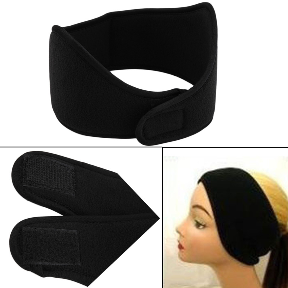 

Wholesale-2016 Winter Mens Womens Fleece Earband Stretchy Headband Earmuffs Ear Warmers New Fashion, Black