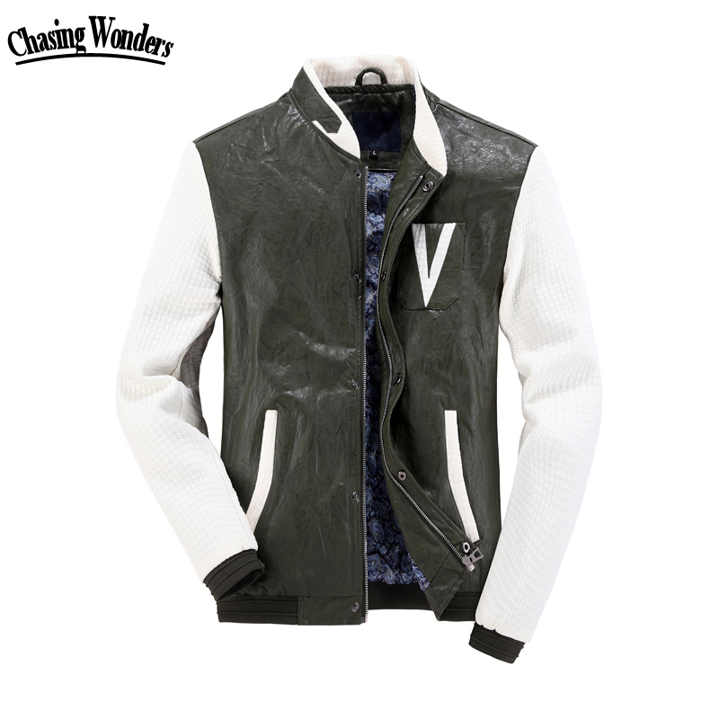 Fall-PU Bomber Letterman Jacket Men Coat Windbreaker College Baseball Veste Homme Manteau Abrigo Chaqueta Hombre Ceket Heren Jassen
