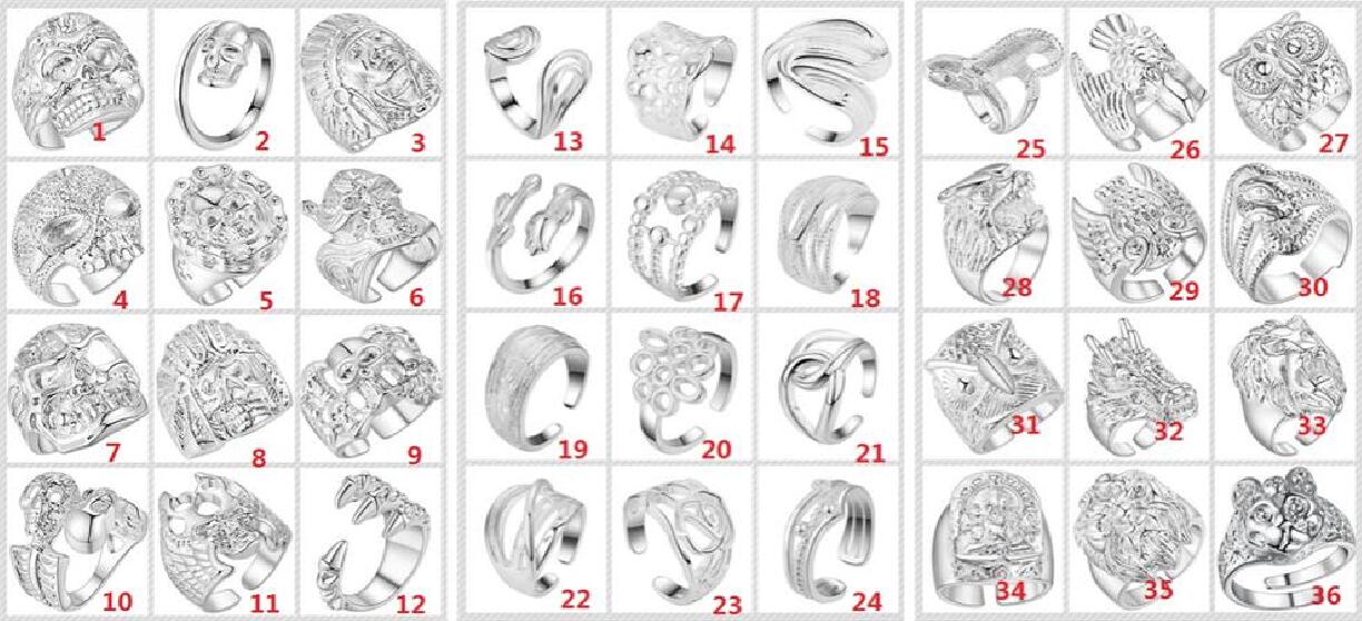 2018 Fashion Mixed order 36 style 36pcs Plated 925 Sterling Silver Skull Animal Ring Can be adjusted Opening Ring Valentine's Day gift
2018 Fashion Mixed order 36 style 36pcs Plated 925 Sterling Silver Skull Animal Ring Can be adjusted Opening Ring Valentine's Day gift