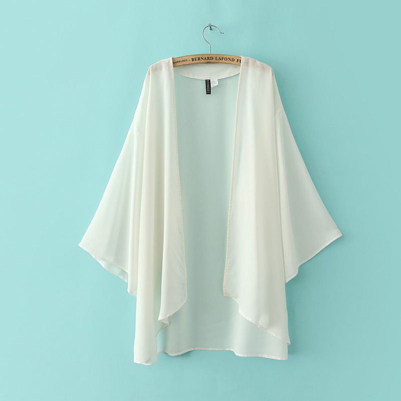 Women's Jackets Wholesale- Sexy Spring Women's Loose Chiffon Bikini Cover UP Kaftan Cardigan Kimono Blouse Outwear JL46 1
