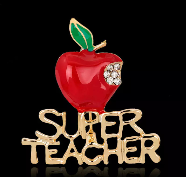 New Arrival Gold Plated Red Apple Enamel Super Teacher Brooch Lovely Teacher Gift Brooch Pins Hot Selling Blng Bling Crystal Gift Broach, Gray
New Arrival Gold Plated Red Apple Enamel Super Teacher Brooch Lovely Teacher Gift Brooch Pins Hot Selling Blng Bling Crystal Gift Broach, Gray