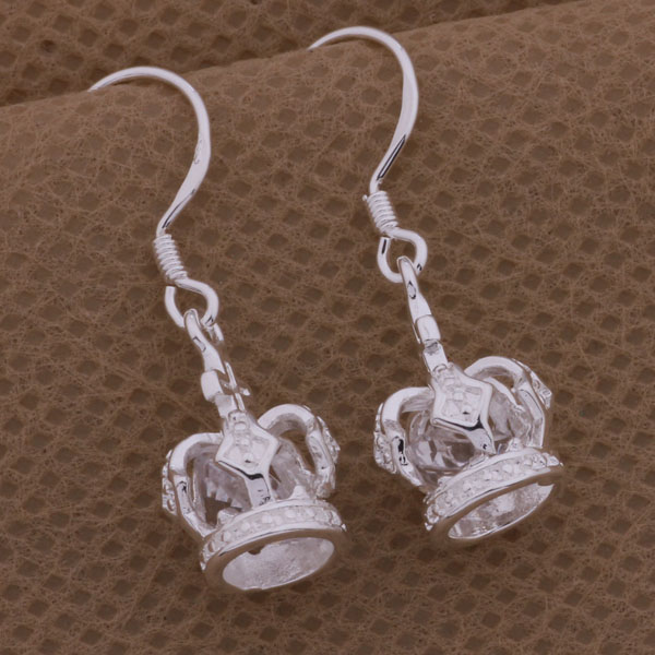 Fashion (Jewelry Manufacturer)925 Sterling Silver fashion jewelry Imperial crown earring jewelry silver jewelry factory price Fashion
