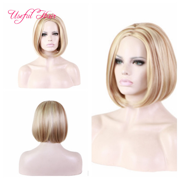 Black white women girls Synthetic Hair Wigs Short Bob Wig sexy and city samanttha wigs none lace hot color front wigs Heat Resistant