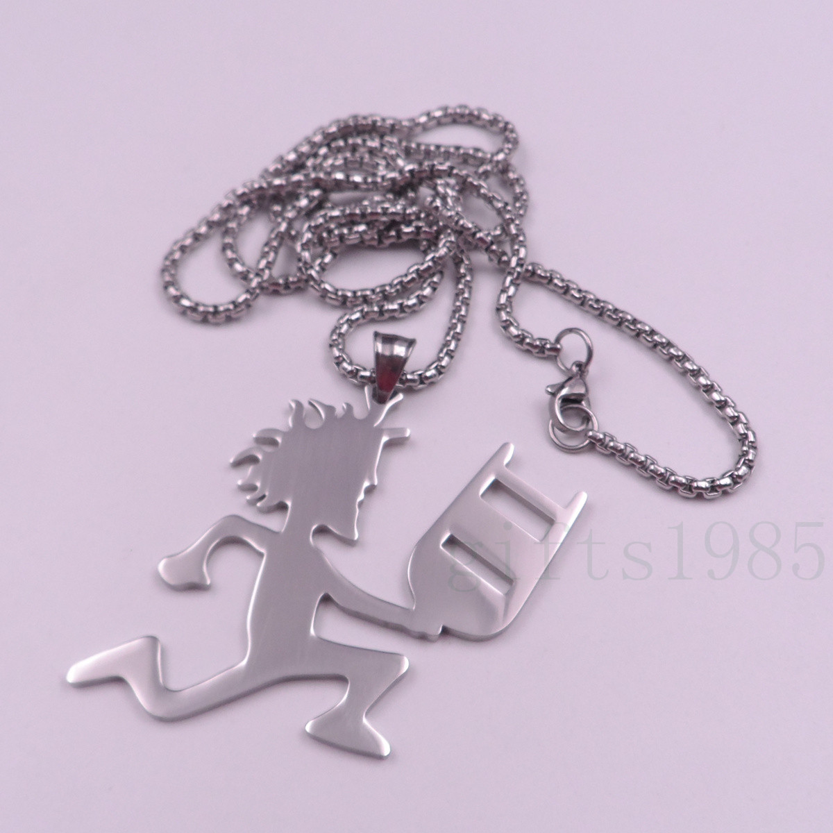 Best Selling silver ICP Jewelry Fashion Stainless Steel Hatchetman Mens Juggalette Pendant with 5mm 24 inch NK Curb chain Necklace