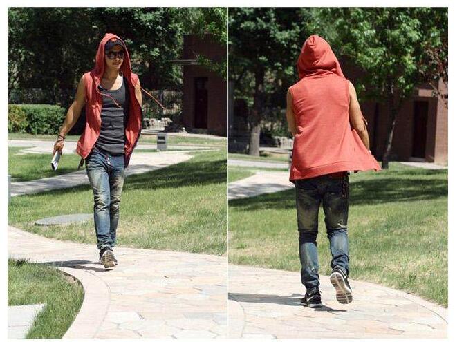 New 2020 Mens Vest Slim Fit Basic Hooded Jacket Sleeveless Vest Waistcoat Zipper Hoodies Sweatshirt 4 Colors