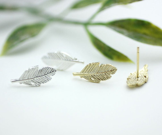 30Pair Fashion Brief Fallen Tree Leaf Stud Earring Silver Gold Color Cute Maple Plant Leaves Earrings Piercing for Women