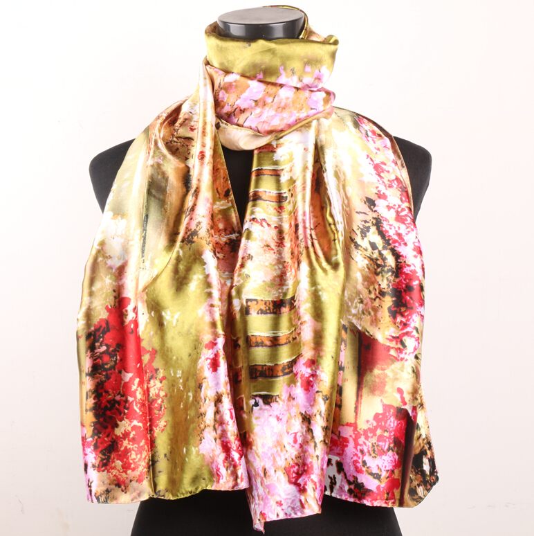 1pcs Red Pink Cherry Blossoms Fences Gold Women's Fashion Satin Oil Painting Long Wrap Shawl Beach Silk Scarf 160X50cm, Blue;gray
1pcs Red Pink Cherry Blossoms Fences Gold Women's Fashion Satin Oil Painting Long Wrap Shawl Beach Silk Scarf 160X50cm, Blue;gray