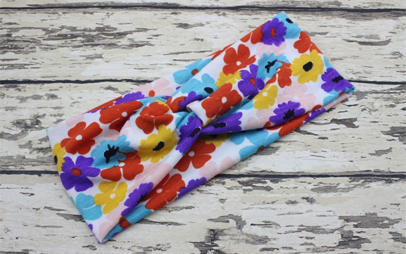 Women Cross Twisted Knot printing Bohemian Hair Accessories Headbands Cotton Fabric Turban Twist Head Wrap Rabbit Ears Hairband FD6563