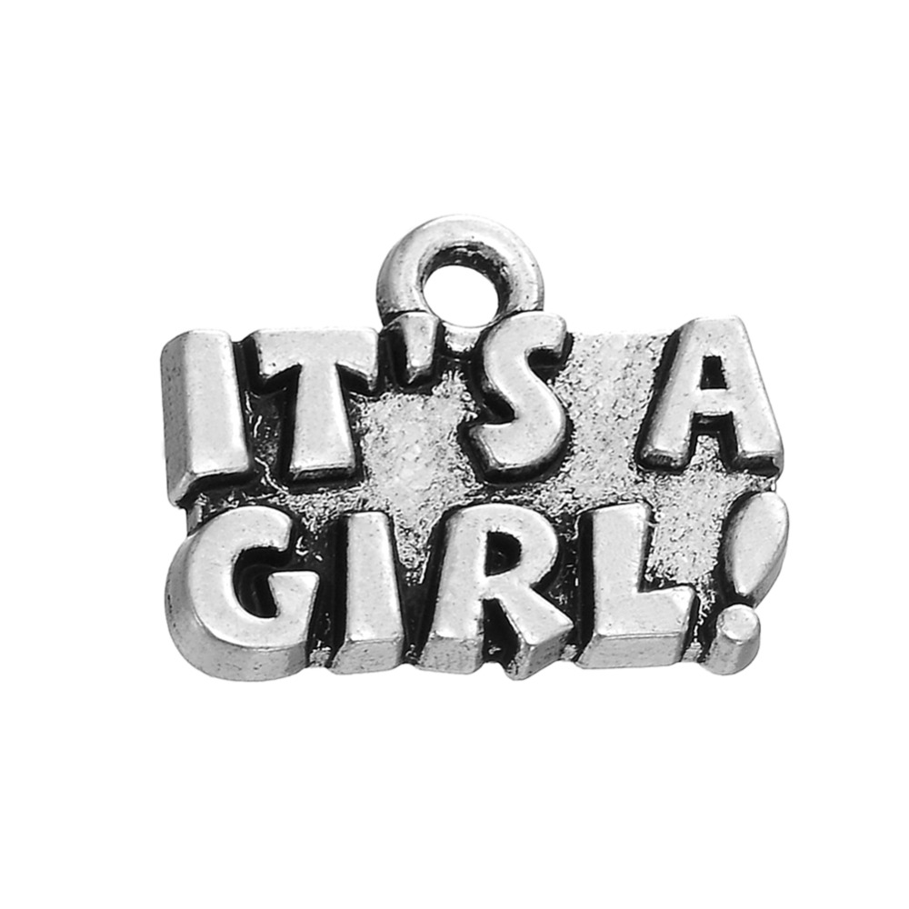 Free shipping New Fashion Easy to diy 20Pcs Tibetan Silver Alphabet It's A Girl Charm Jewelry Single-side jewelry making fit for necklace or
Free shipping New Fashion Easy to diy 20Pcs Tibetan Silver Alphabet It's A Girl Charm Jewelry Single-side jewelry making fit for necklace or