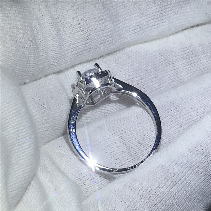 Heart love ring 925 Sterling silver Engagement wedding band rings for women Pear cut 3ct Clear Diamond crystal Bijoux