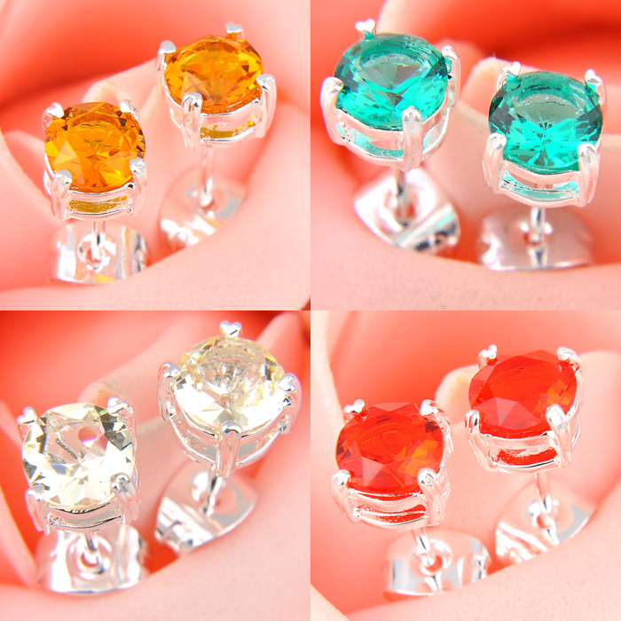 Fashion Unisex Round Stud Earrings 10 Pairs Red Green Yellow Gem 925 sterling Silver Stud Earrings UK American Wedding Stud Earrings
Fashion Unisex Round Stud Earrings 10 Pairs Red Green Yellow Gem 925 sterling Silver Stud Earrings UK American Wedding Stud Earrings