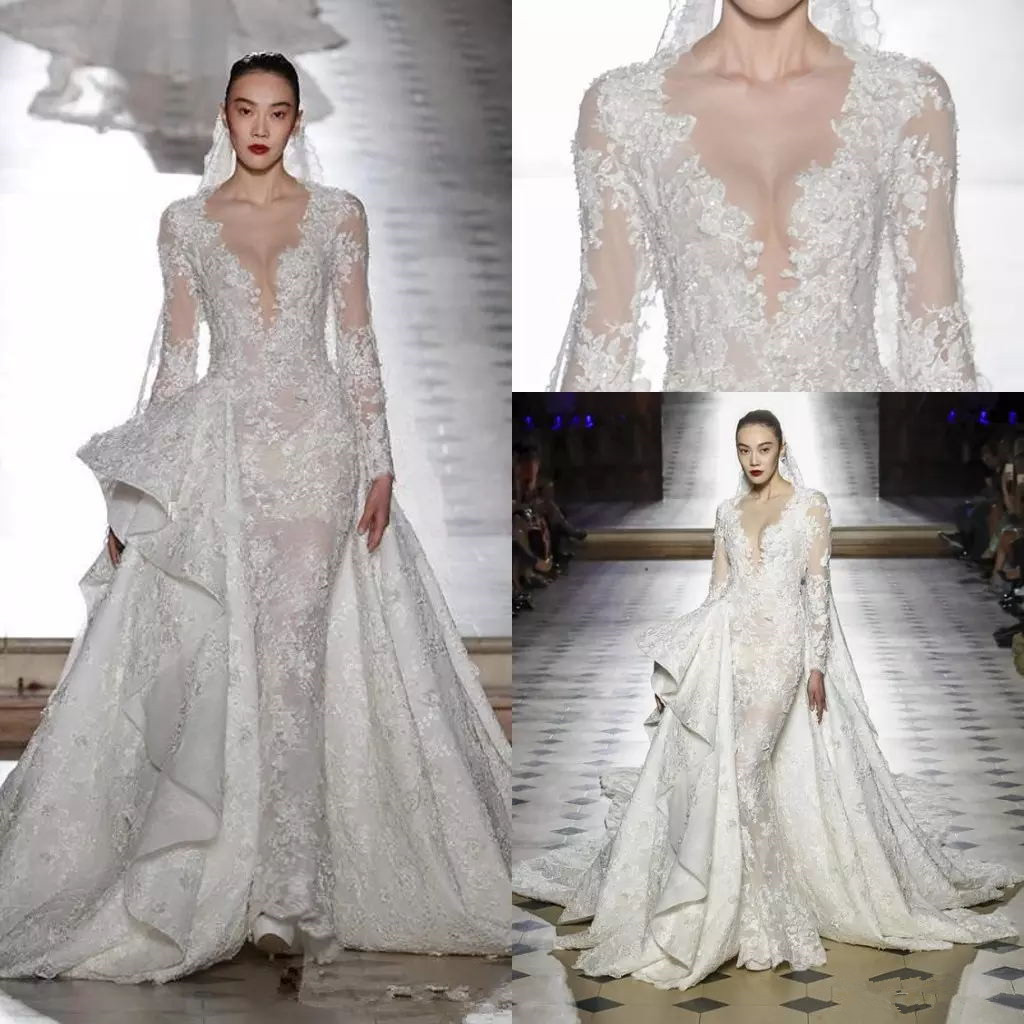 Long Sleeve Princess Wedding Dresses With Detachable Train 2020 Tony Ward Bridal Wedding Gowns Luxury Lace Dubai Arabic robes de mariée, Silver
Long Sleeve Princess Wedding Dresses With Detachable Train 2020 Tony Ward Bridal Wedding Gowns Luxury Lace Dubai Arabic robes de mariée, Silver