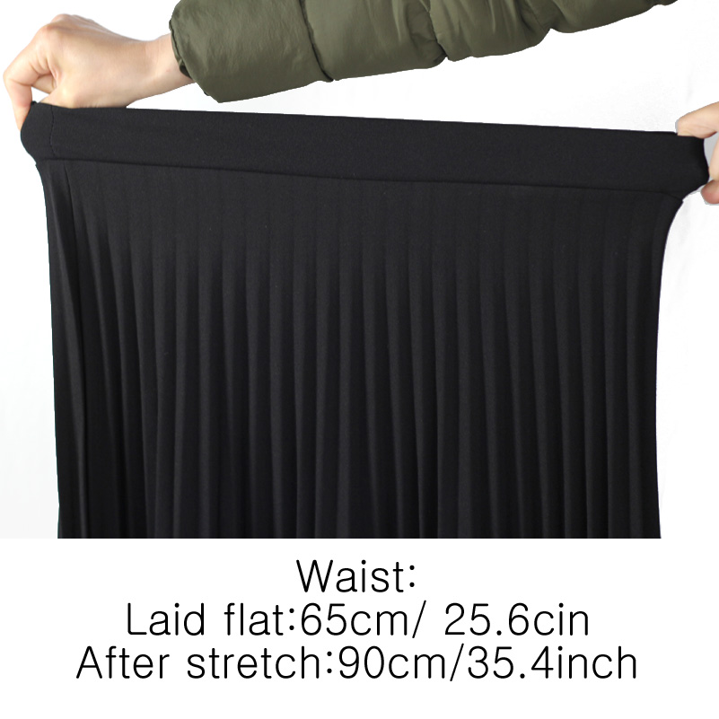 Aonibeier Fashion Women's High Waist Pleated Solid Color Length Elastic Skirt Promotions Lady Black Pink Party Casual Skirts