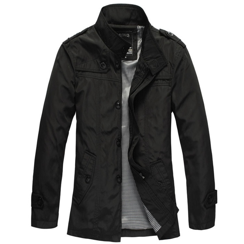 3 Color 2015 New Arrival Fashion Men Autumn Winter Slim Fit Solid Trench Jacket Casual Jacket Coat Manteau Veste Homme Plus Size FG1511