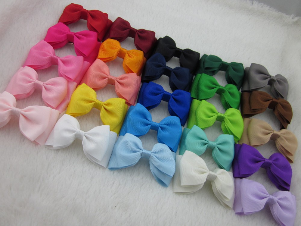 25colors/25pcs 4"high quality ribbon bow boutique baby girl ribbon hair bows WITH CLIP hair accessories
