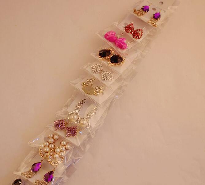 Fashion Top Quality New mix 100 Styles 100 Pair Diamond Earrings Pearl Earrings Buckle Jewelry For Women Wedding Earrings Stud