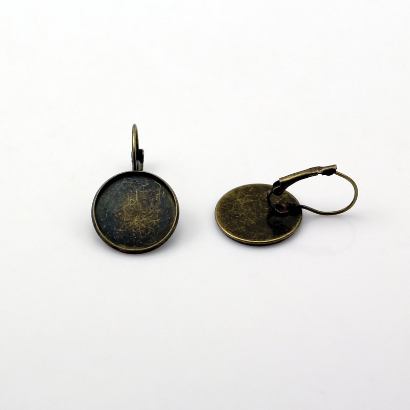 Beadsnice brass earring bezel settings leverback earrings cabochon setting jewelry making supplies earring findings ID 6336
