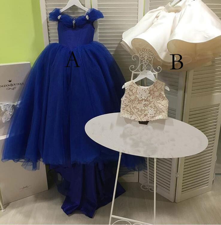 Hot Selling Two Styles Roayl Blue Two Piece Princess Flower Girl Dresses Birthday Dresses for Kids, White
Hot Selling Two Styles Roayl Blue Two Piece Princess Flower Girl Dresses Birthday Dresses for Kids, White
