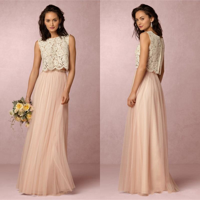 New Vintage Blush Pink Two Pieces Lace Bridesmaid Dresses Soft Tulle Floor Length Evening Gowns Formal Prom Party Dresses Cheap Custom 172
New Vintage Blush Pink Two Pieces Lace Bridesmaid Dresses Soft Tulle Floor Length Evening Gowns Formal Prom Party Dresses Cheap Custom 172