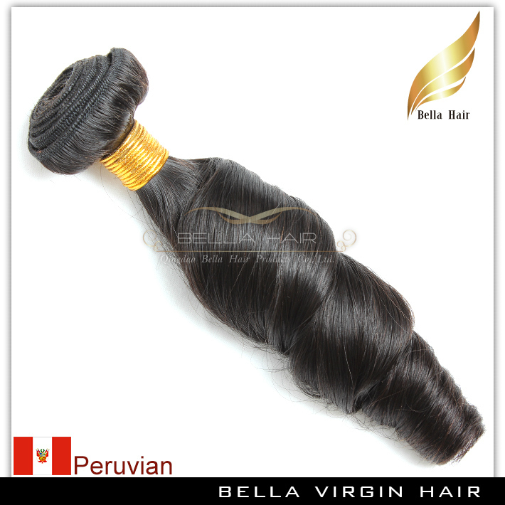 9A Funmi Virgin Peruvian Hair Wavy Bouncy Wavy Natural Black Human Hair Extensions Unprocessed Weft 3/4 PCS Whole Head Fashion Style Tiktok Trending M