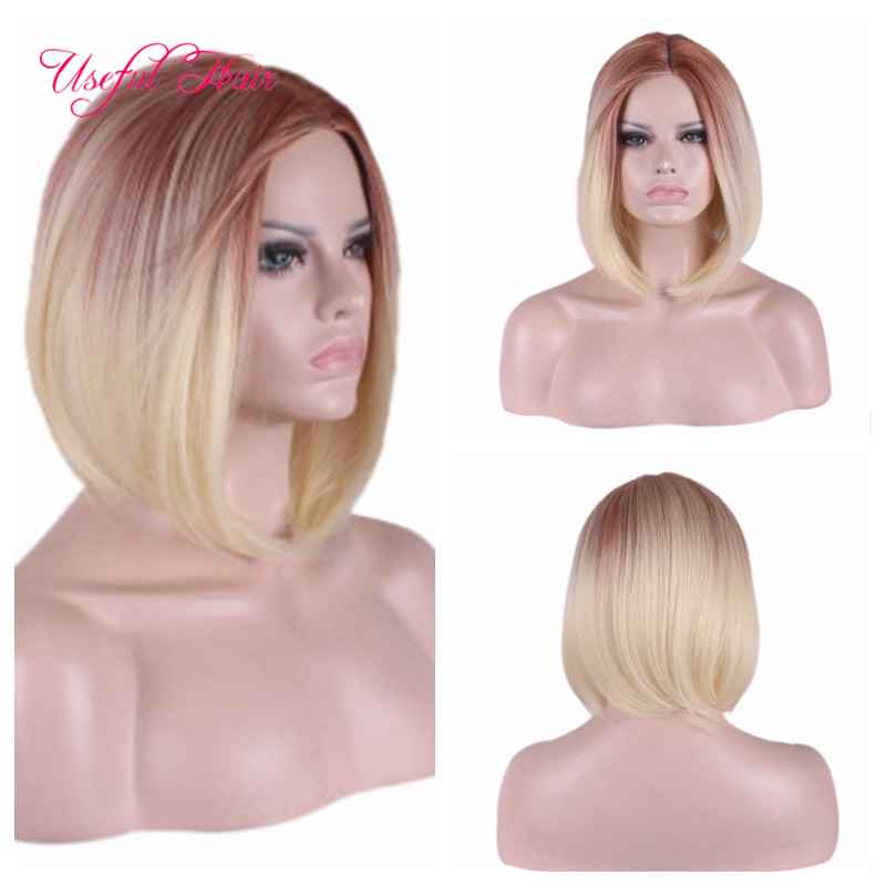 Black white women girls Synthetic Hair Wigs Short Bob Wig sexy and city samanttha wigs none lace hot color front wigs Heat Resistant
