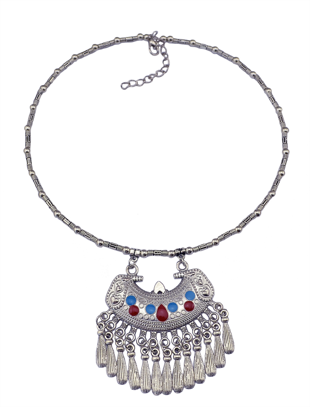 Bohemian National Vintage Silver Bead Chain Jewelry Water Drop Moon Tassel Pendants Chokers Women Necklaces
Bohemian National Vintage Silver Bead Chain Jewelry Water Drop Moon Tassel Pendants Chokers Women Necklaces