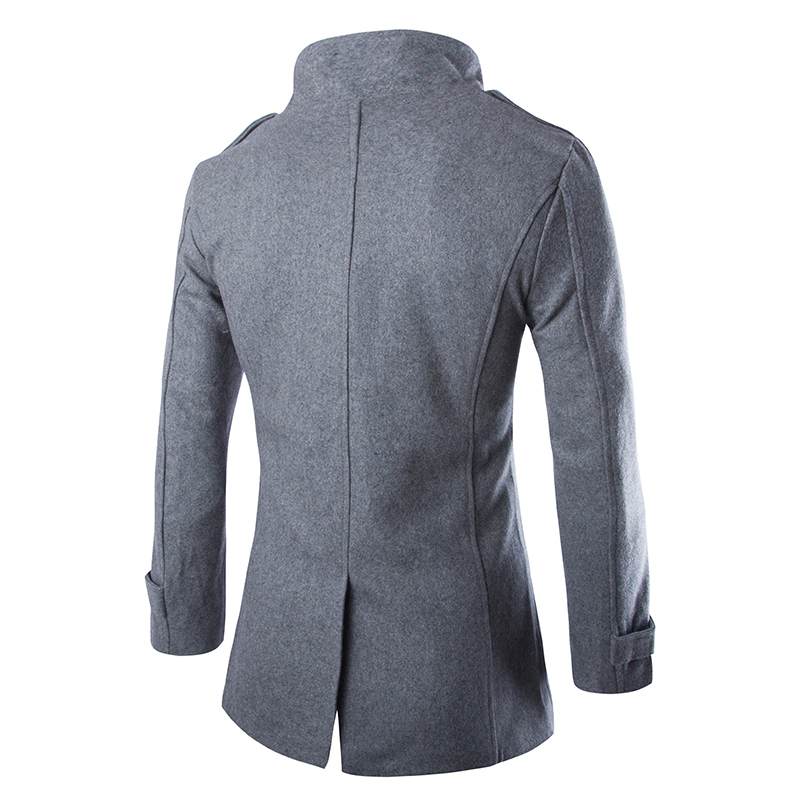 Fall- Fashion Winter Mens Jackets And Coats Duffle Coat Stylish British style Single Breasted Mens Pea Coat Wool Trench Coat