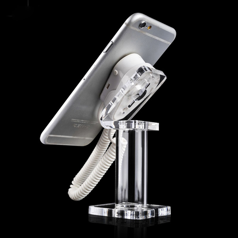 50pcs Acrylic mobile phone security display stand holder with retractable cable anti-theft for all handhelds exhibit mp3 controller etc