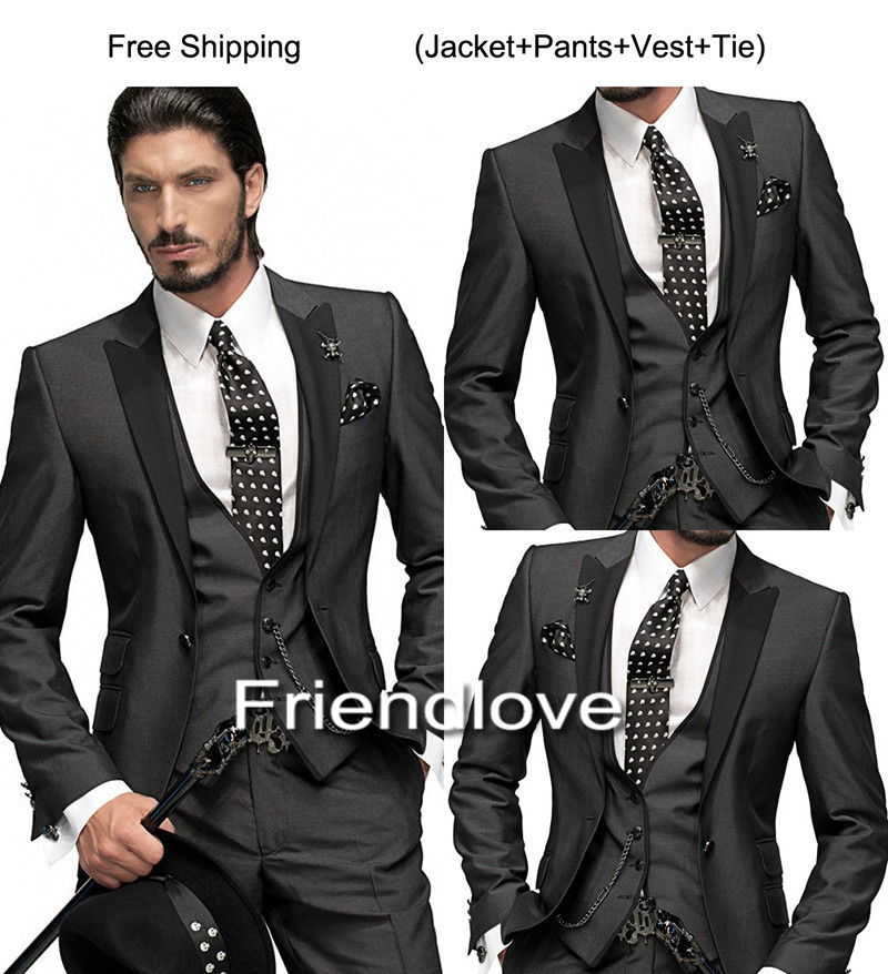 Wholesale- Custom Made suit New style white Groom Tuxedos Best Man Suit Men's Wedding Suits (Jacket+Pants+Vest+Tie)Free Shipping