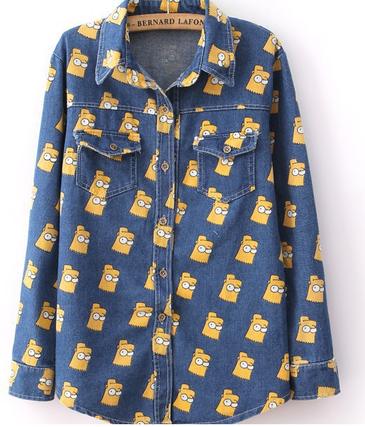 pattern models fall 2015 new big edition denim jacket denim shirt long sleeve shirt FG1511