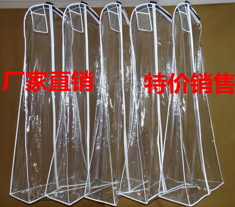 transparent pvc dust bag for wedding dress prom evening party gown bags 16058 cm wedding accessory garment cover travel storage dust covers