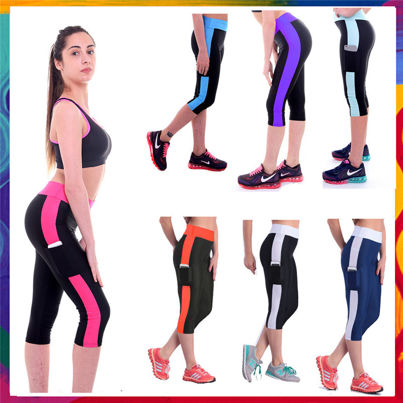 Wholesale-2016 Hot Fitness Women Running Tights Women Sport Trousers Running Pants Calzas Deportivas Mujer Free Shipping