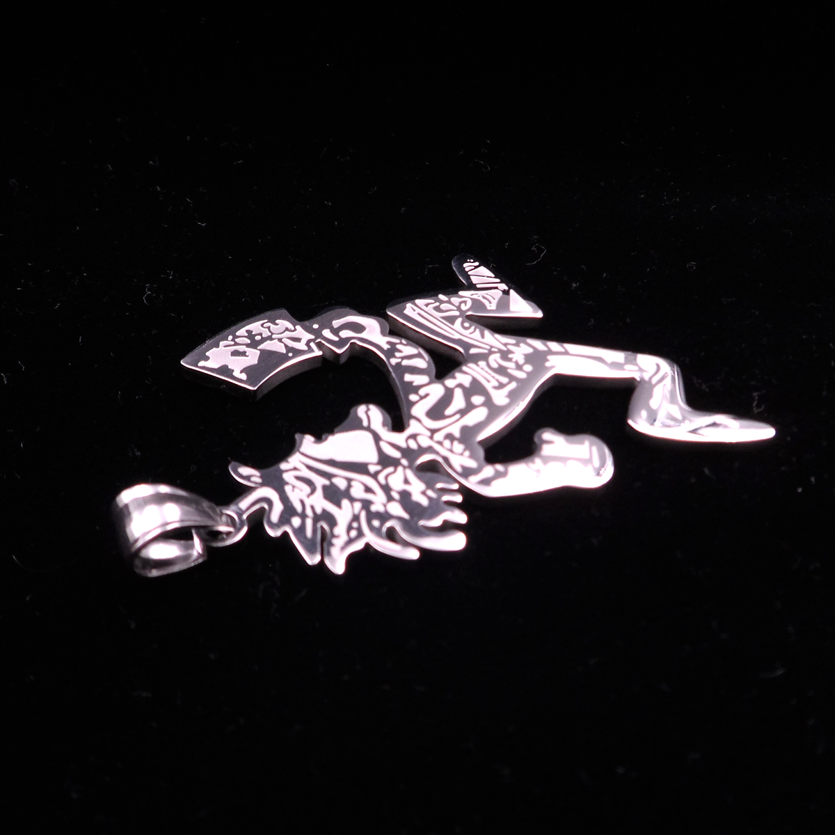 Free Shipping Punk Hip hop Silver Hatchetman "Joker Card" high Polished Stainless Steel pendant w/30 inch ball chain necklace for Mens