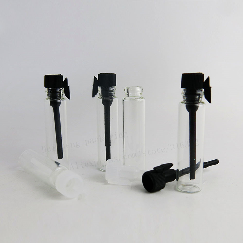 100 x 1ml mini glass perfume bottle Small parfume sample vials tester trial Perfume bottle with Clear Black Stoppers
100 x 1ml mini glass perfume bottle Small parfume sample vials tester trial Perfume bottle with Clear Black Stoppers