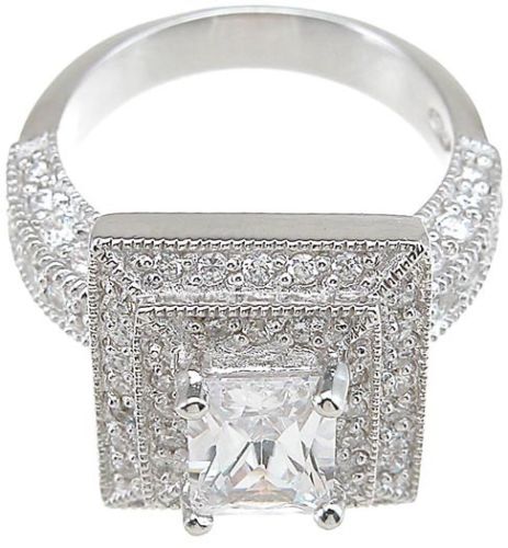 Professional Wholesale Vintage Jewelry Topaz Simulated Diamond 14KT White Gold Filled 3-in-1 Wedding Ring Set for christmas gift Sz 5-11