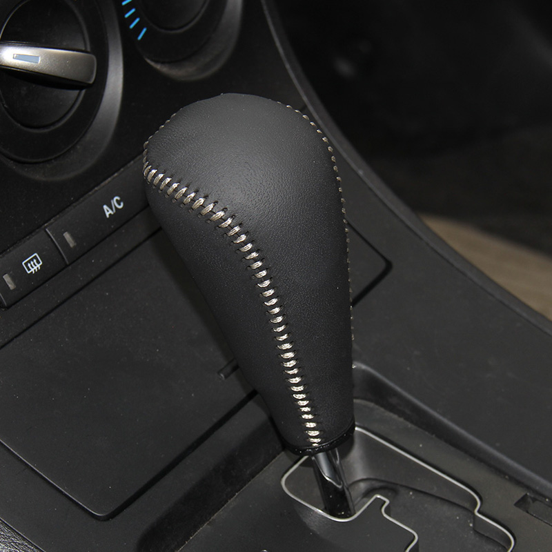For Mazda 3 automatic gear cover Genuine leather gear shift cover Auto interior decoration car styling DIY knob cover