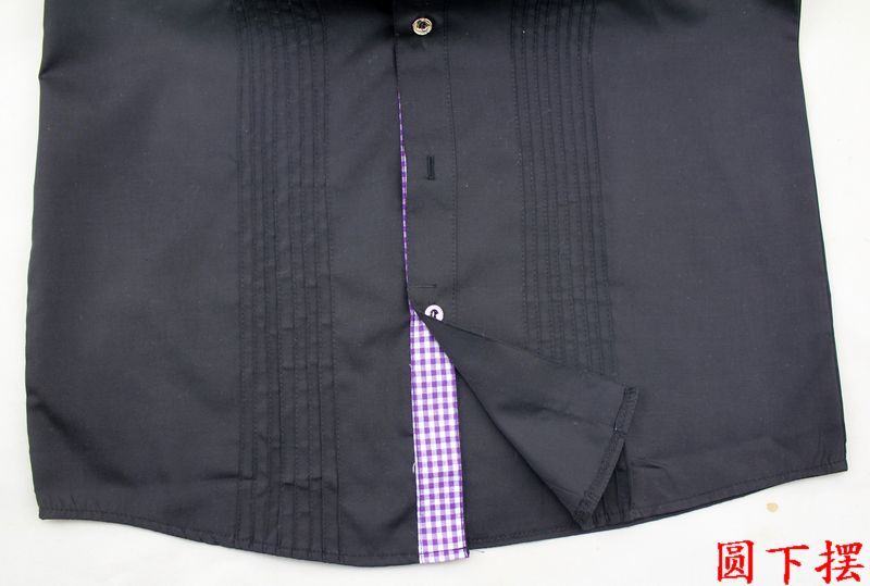 Wholesale-2016 New 6 color Cotton Men Long Sleeve French Cuff Shirts tuxedo Groom Wedding Prom Shirts Bridegroom vest Man Party Shirts