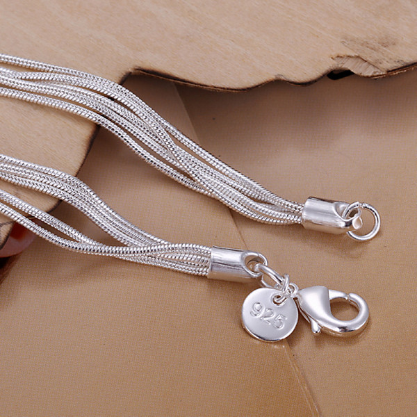 Hot sale gift 925 silver Small O Hanging light bead bracelet DFMCH243, Brand new sterling silver plated Chain link bracelets high grade