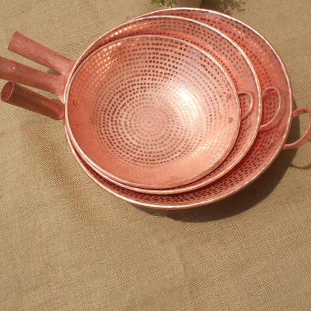 Wholesale-Pure Copper Frying Pan Wok Scoop Beef Pot Cooking Handmade Thick