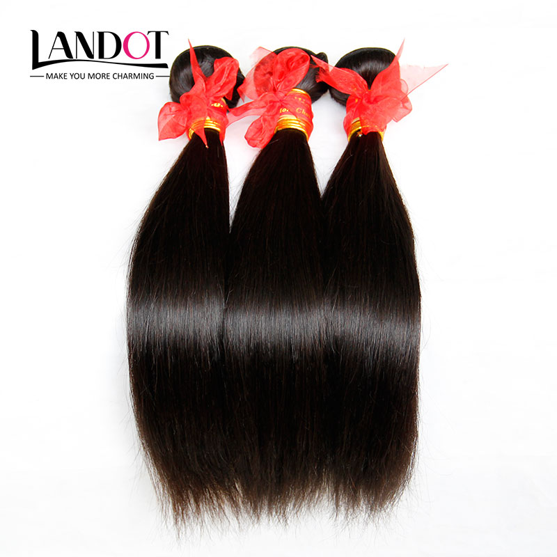 Peruvian Indian Malaysian Brazilian Virgin Hair Straight Grade 7A Unprocessed Human Hair Weaves 3/4/5 Bundles Soft Tangle Free Not Shedding