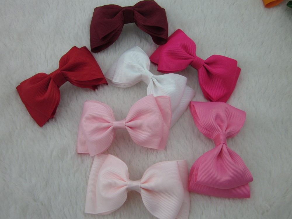 25colors/25pcs 4"high quality ribbon bow boutique baby girl ribbon hair bows WITH CLIP hair accessories