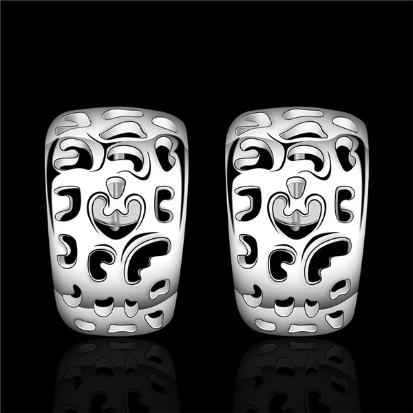 Brand new sterling silver Hollow rectangle earrings DFMSE584,women's 925 silver Dangle Chandelier earrings 10 pair a lot factory direct