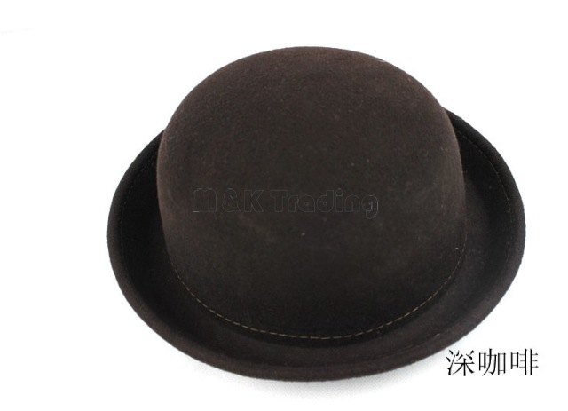 Autumn Winter British Style Top Stingy Brim Hats Women Vintage Round Trilby Wool Blending Jazz Cap More Colors